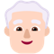 Man- Light Skin Tone- White Hair emoji on Microsoft